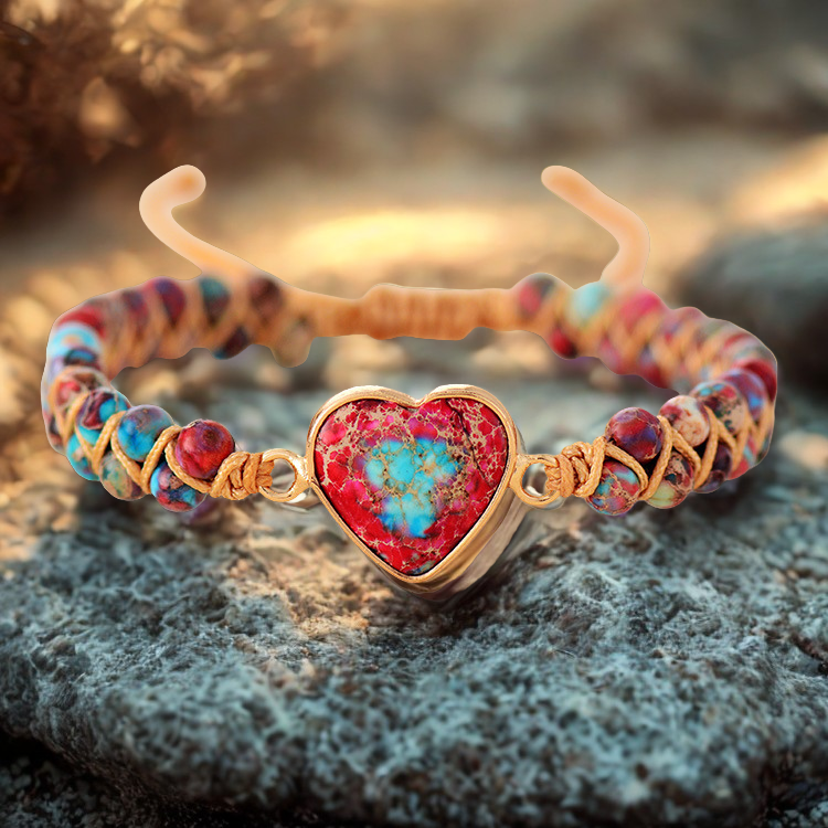 Imperial Jasper Heart Bracelet – Grounding & Confidence