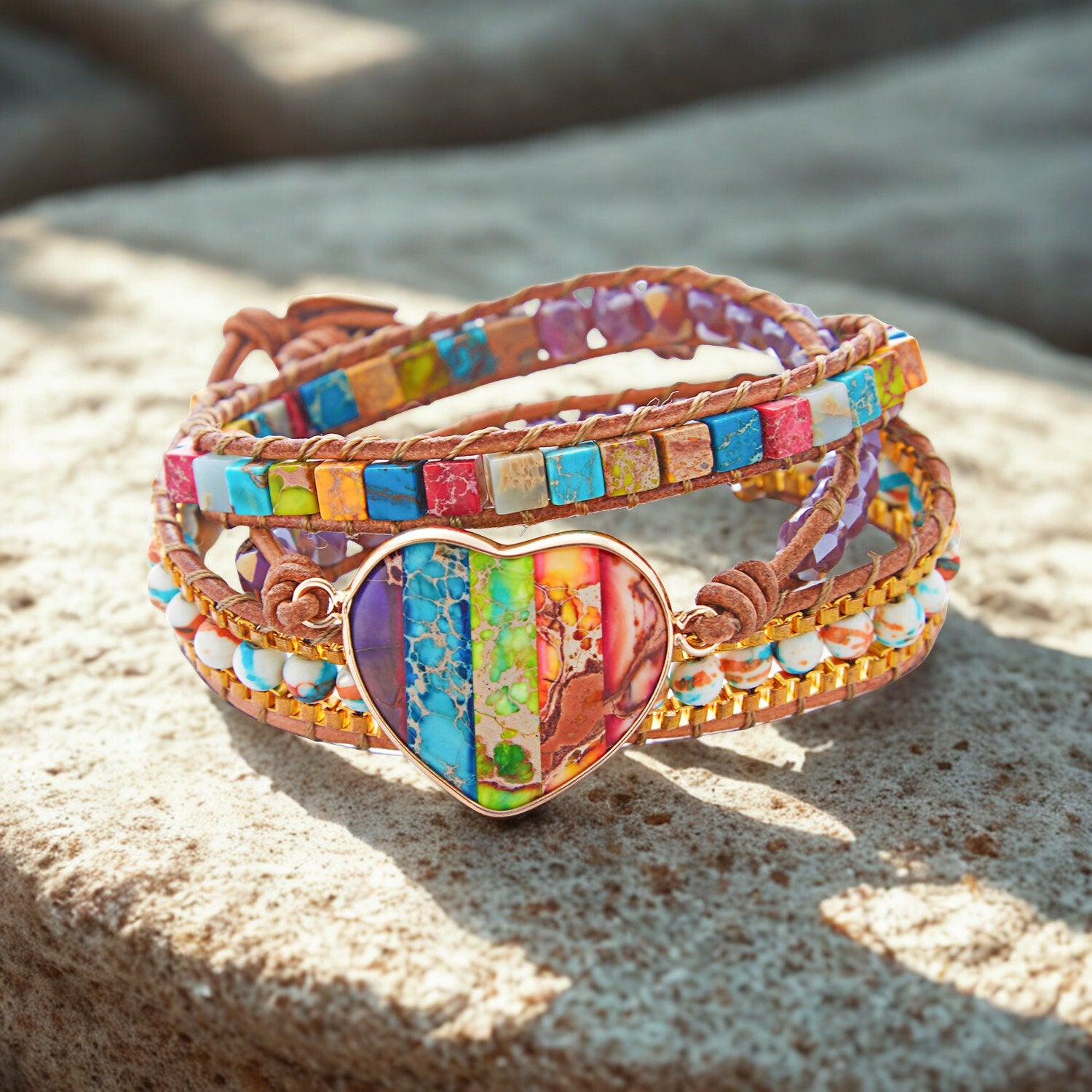 Jasper Heart Chakra Wrap Bracelet – Alignment & Healing
