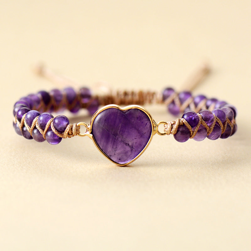 Amethyst Heart Bracelet – Peace & Intuition
