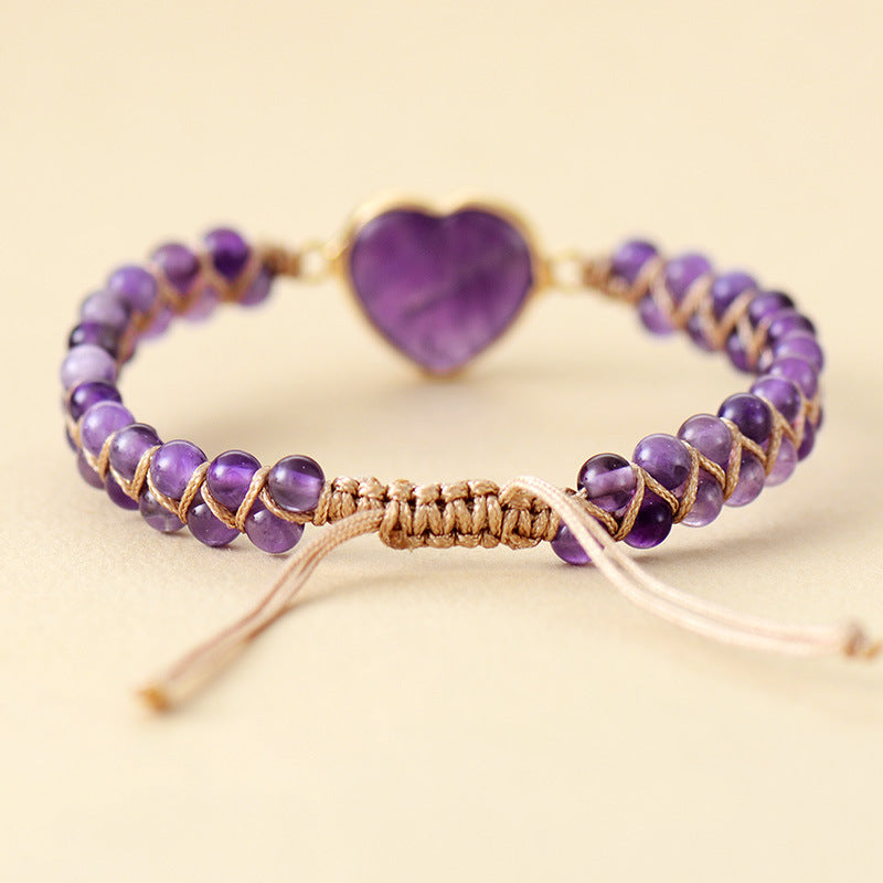 Amethyst Heart Bracelet – Peace & Intuition