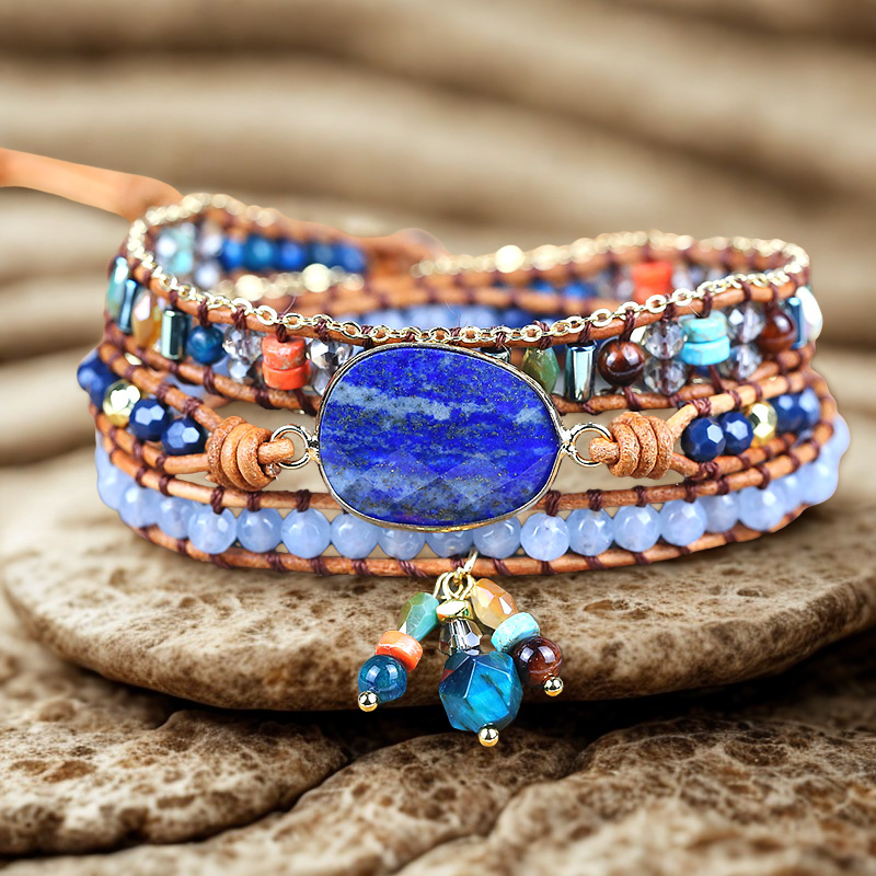 Lapis Lazuli 3-Layer Wrap Bracelet – Wisdom & Truth