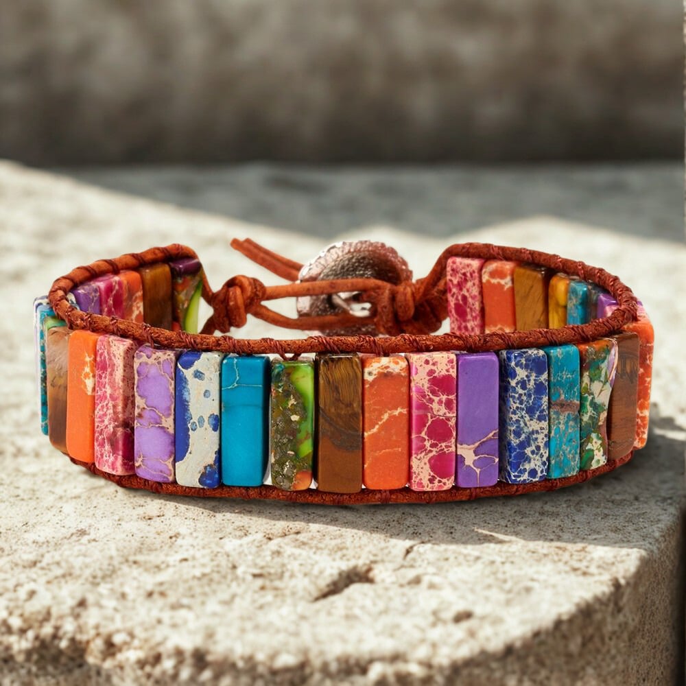 Jasper Cube Chakra Bracelet – Energy & Stability