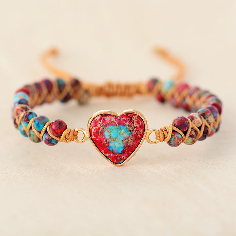 Imperial Jasper Heart Bracelet – Grounding & Confidence