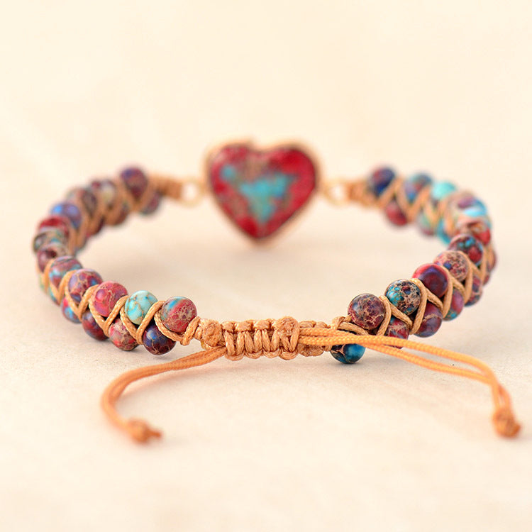 Imperial Jasper Heart Bracelet – Grounding & Confidence