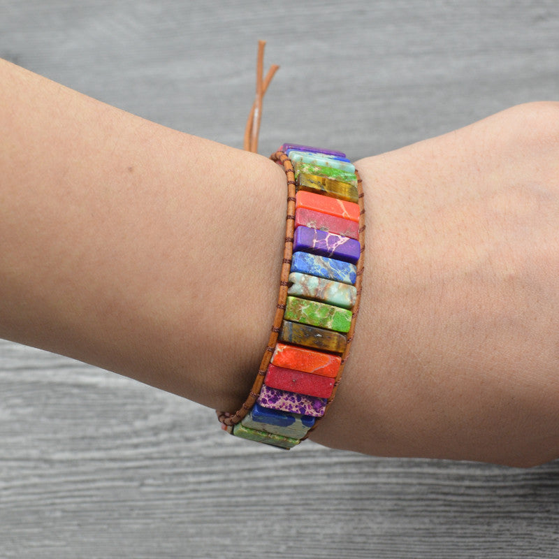 Jasper Cube Chakra Bracelet – Energy & Stability