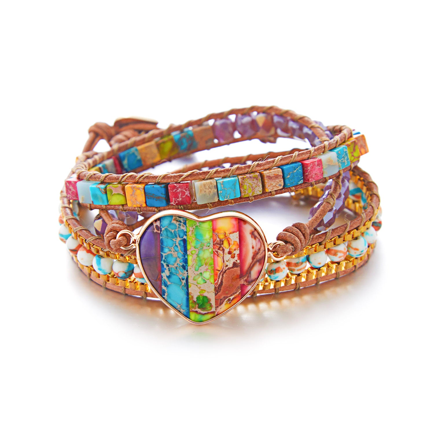 Jasper Heart Chakra Wrap Bracelet – Alignment & Healing