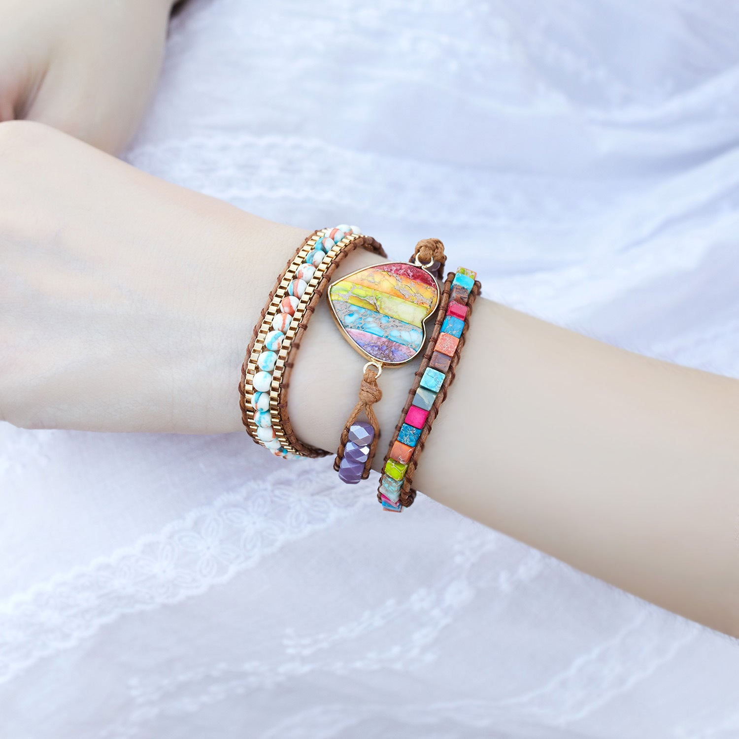 Jasper Heart Chakra Wrap Bracelet – Alignment & Healing