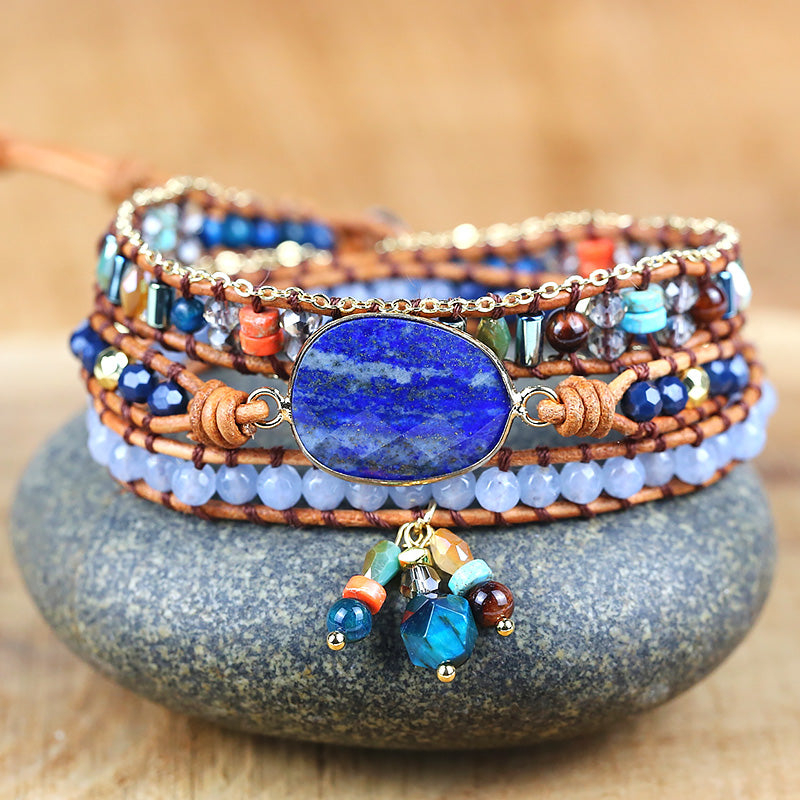 Lapis Lazuli 3-Layer Wrap Bracelet – Wisdom & Truth
