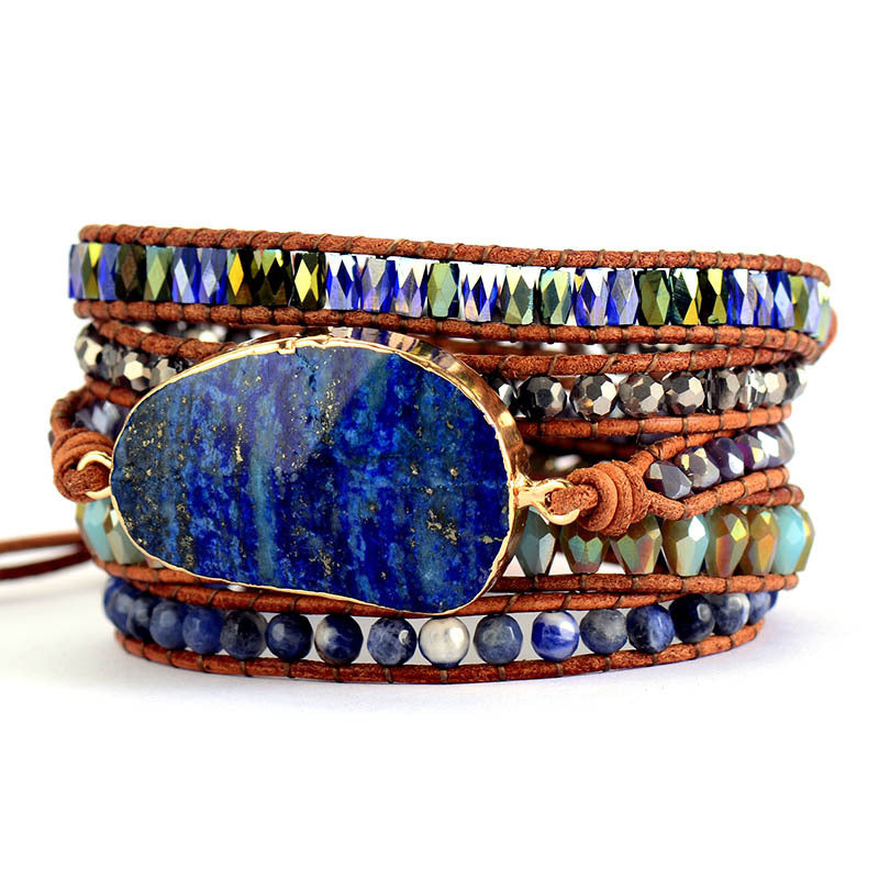 Lapis Lazuli 5-Layer Wrap Bracelet – Good Luck & Awareness