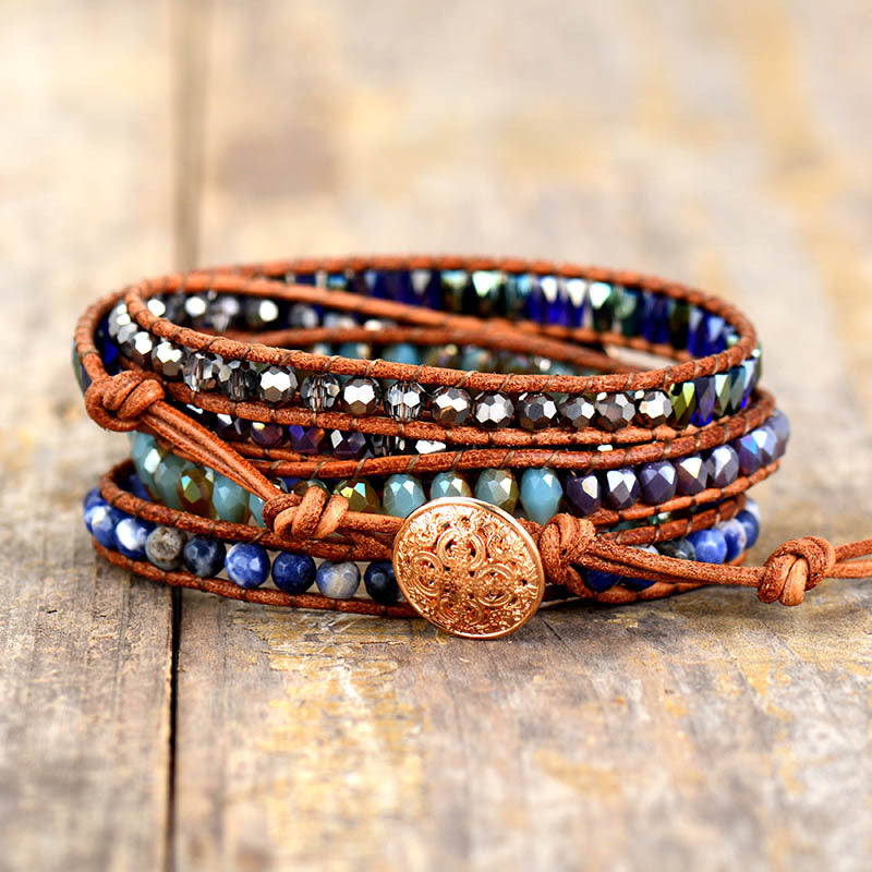 Lapis Lazuli 5-Layer Wrap Bracelet – Good Luck & Awareness