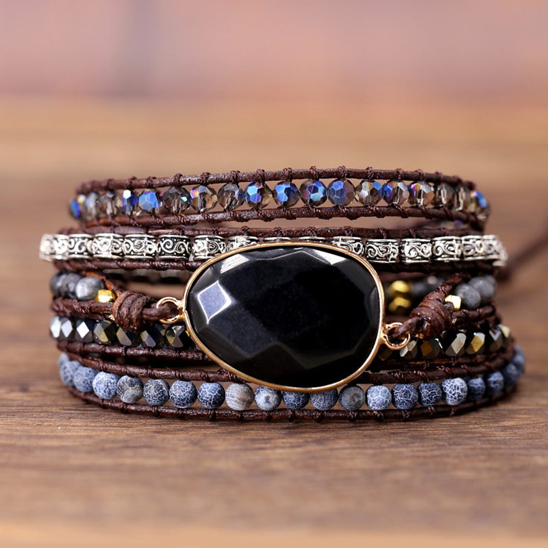 Onyx Wrap Bracelet – Protection & Confidence