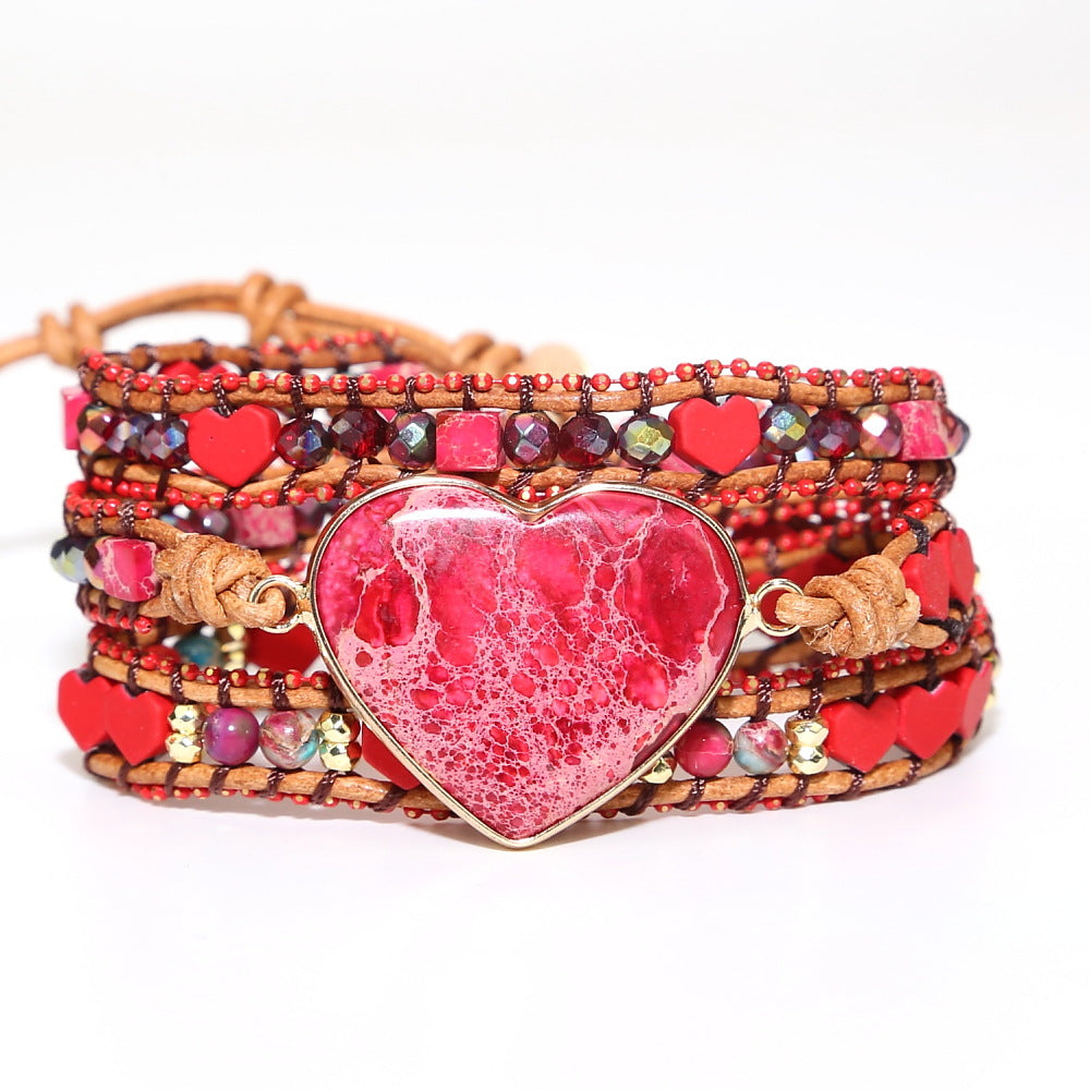 Regalite Jasper Heart Wrap Bracelet – Serenity & Strength