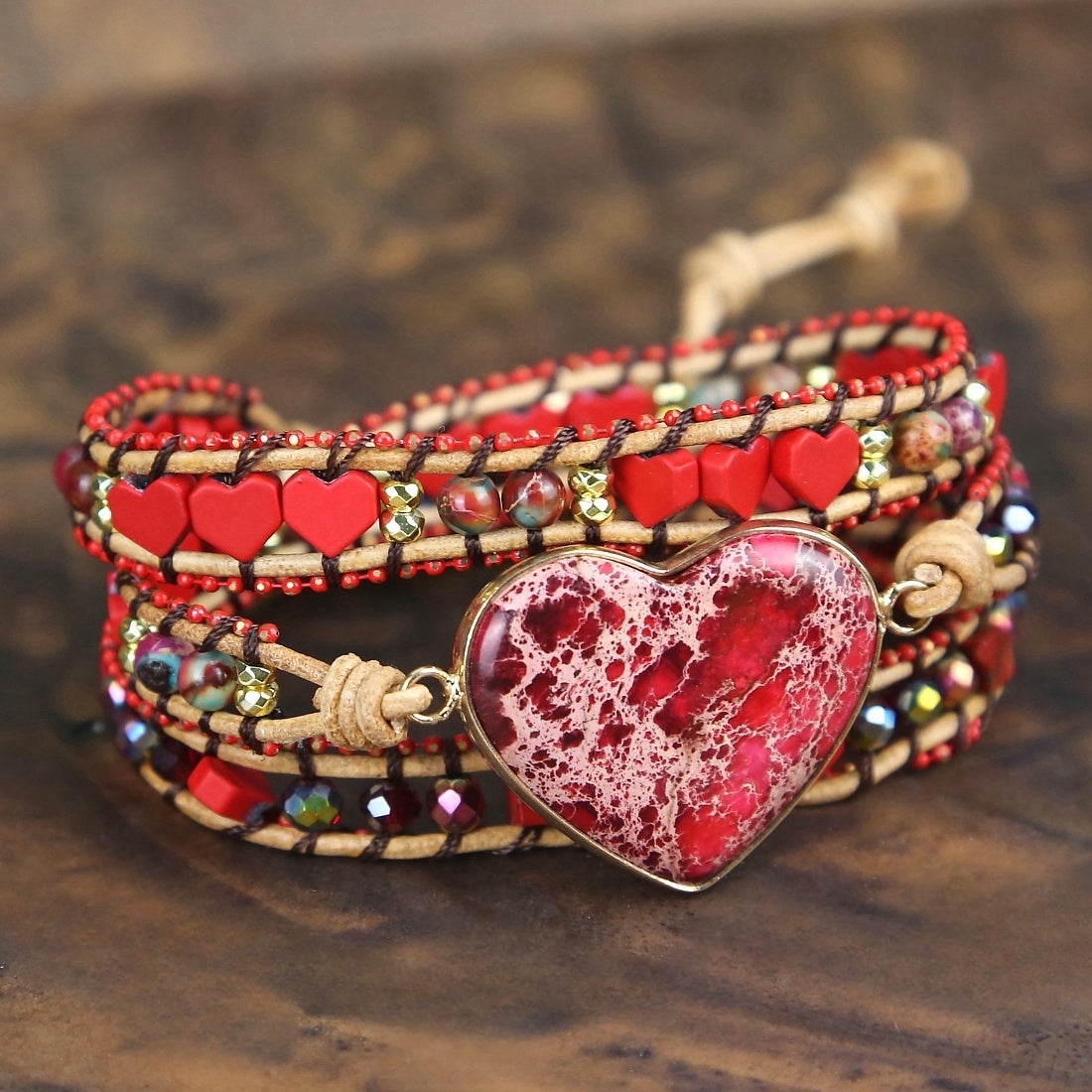 Regalite Jasper Heart Wrap Bracelet – Serenity & Strength