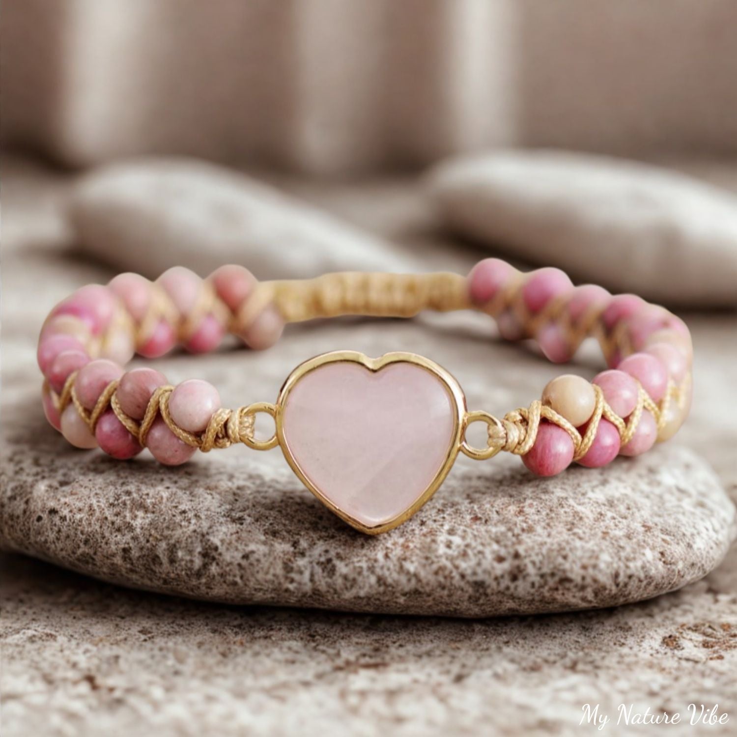 3. Rose Quartz Heart Bracelet – Love & Compassion