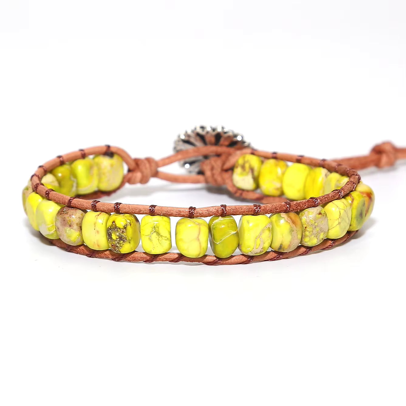 Yellow Jasper Single Row Bracelet – Confidence & Energy