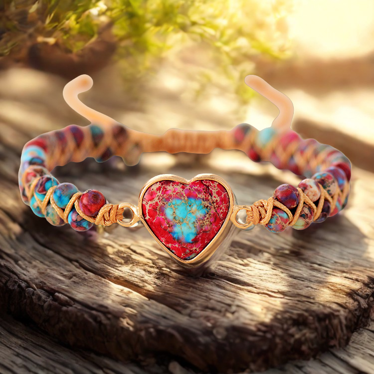 Imperial Jasper Heart Bracelet – Grounding & Confidence