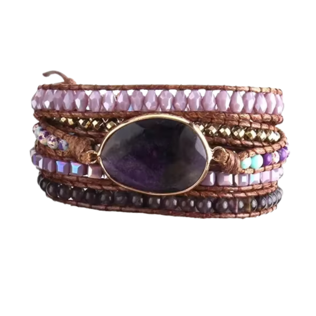 2. Amethyst 5-Layer Wrap Bracelet – Calmness & Balance