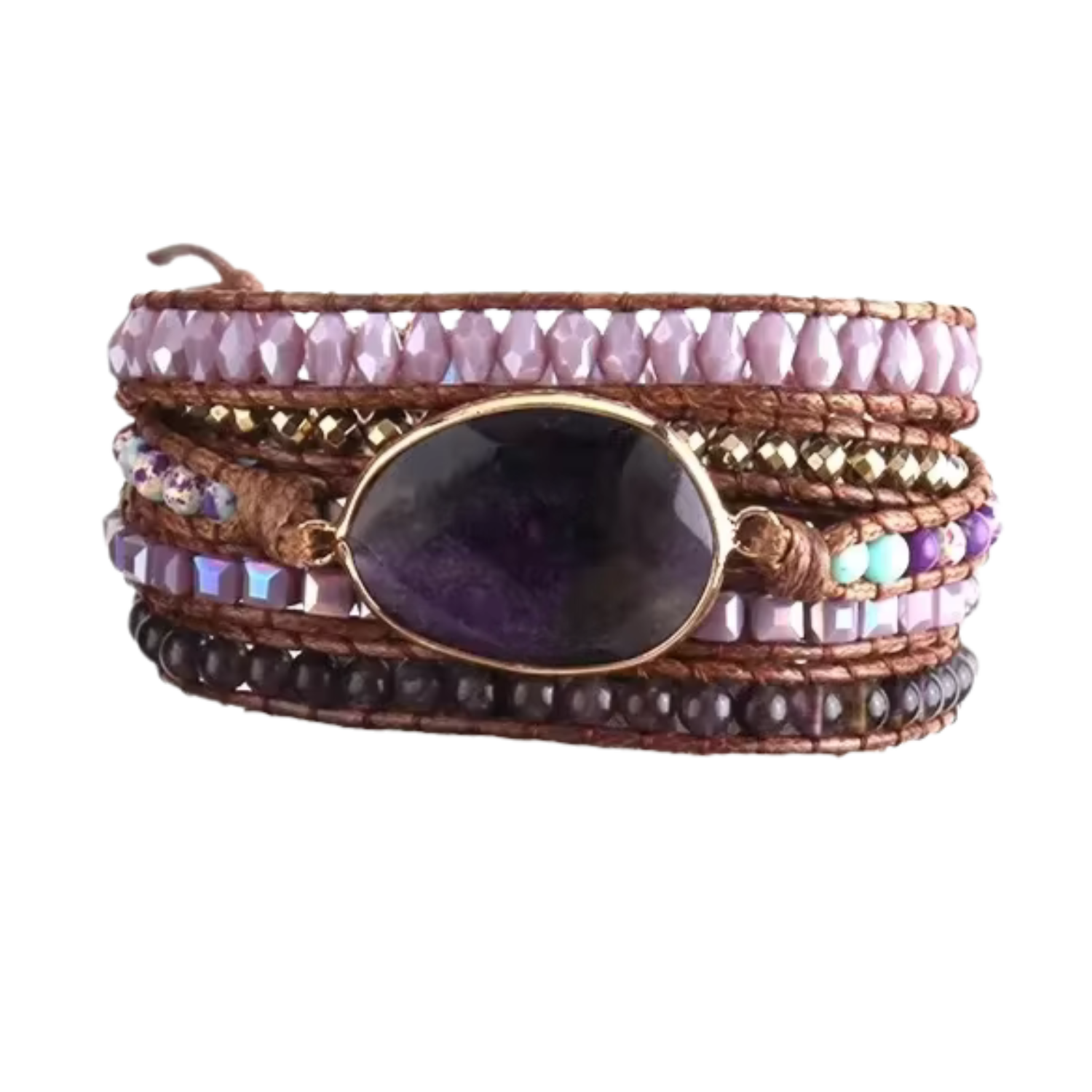 2. Amethyst 5-Layer Wrap Bracelet – Calmness & Balance