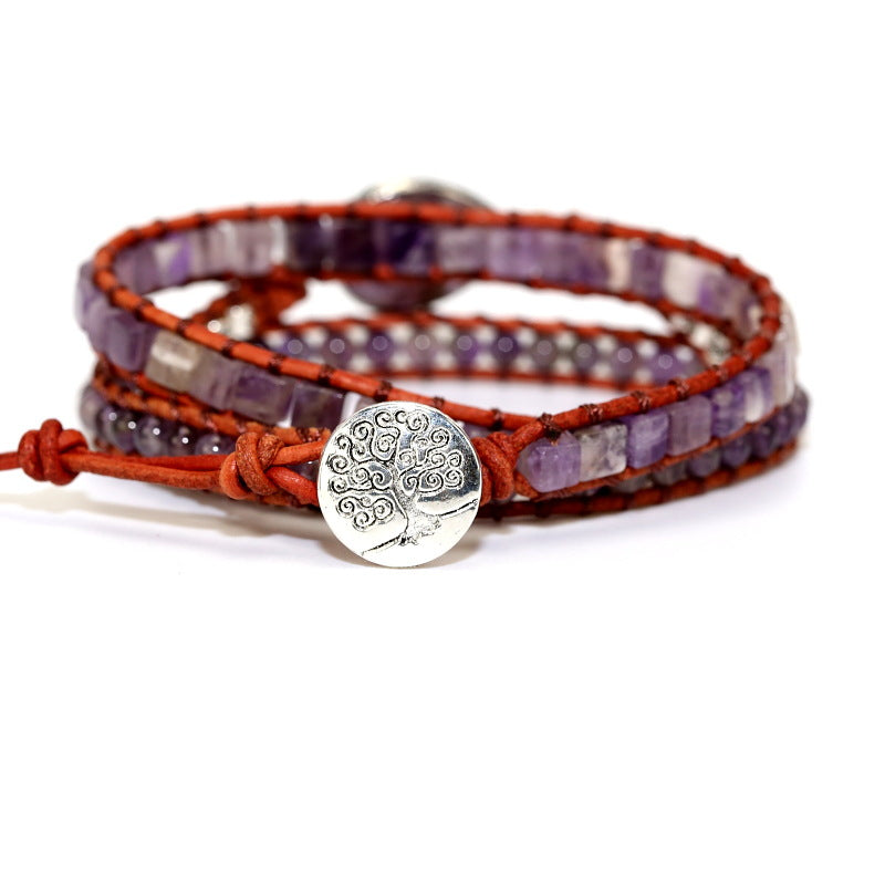 Amethyst 3-Layer Wrap Bracelet – Clarity & Intuition