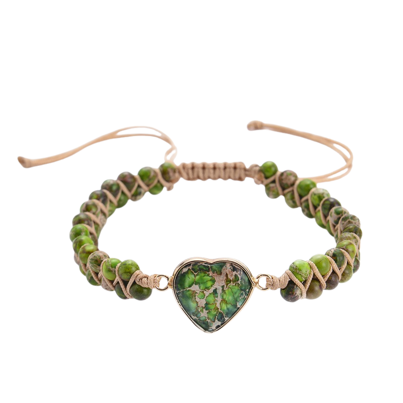 Green Jasper Heart Bracelet – Serenity & Emotional Balance