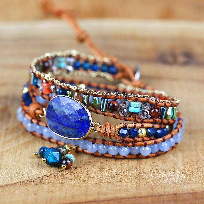 Lapis Lazuli 3-Layer Wrap Bracelet – Wisdom & Truth