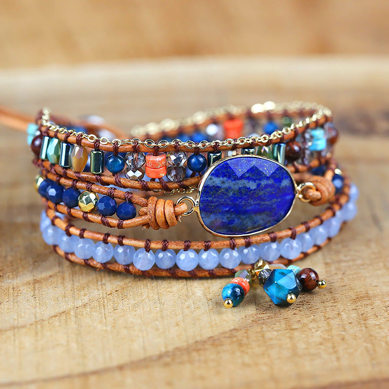 Lapis Lazuli 3-Layer Wrap Bracelet – Wisdom & Truth
