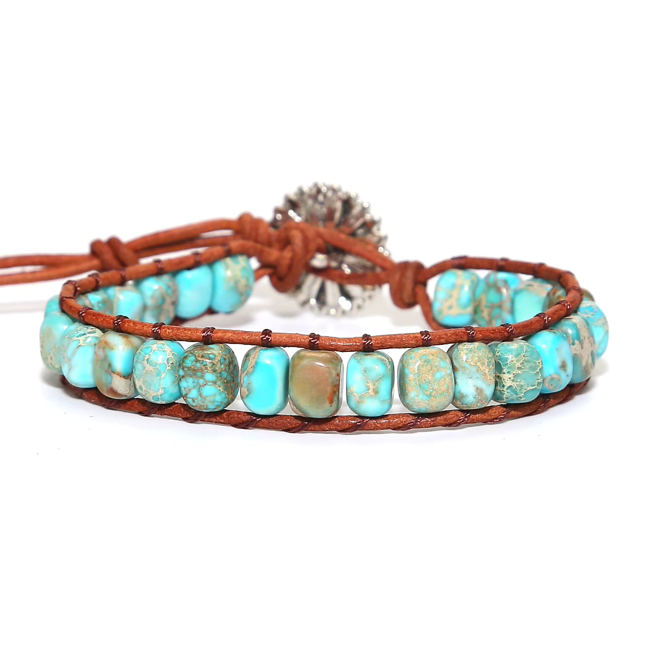 Turquoise Jasper Single Row Bracelet – Balance & Expression